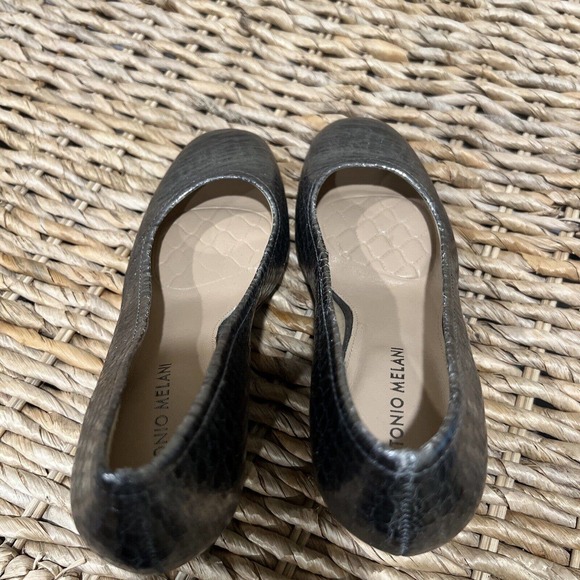 Antonio Melani Shoes Women 7.5 Silver Claire Leather High Heel Platform Wedge‎ - Picture 10 of 10